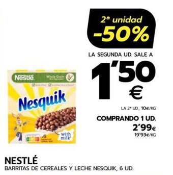 BM Supermercados NESTLÉ BARRITAS DE CEREALES Y LECHE NESQUIK, 6 UD. oferta