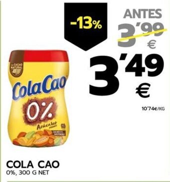 BM Supermercados COLA CAO 0%, 300 G NET oferta