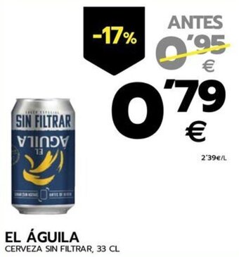 BM Supermercados EL ÁGUILA CERVEZA SIN FILTRAR, 33 CL oferta