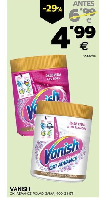 BM Supermercados VANISH OXI ADVANCE POLVO GAMA, 400 G NET oferta