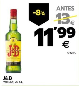 BM Supermercados J&B WHISKY, 70 CL oferta