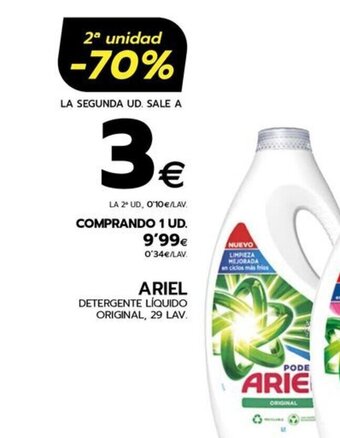 BM Supermercados ARIEL DETERGENTE LÍQUIDO ORIGINAL, 29 LAV. oferta