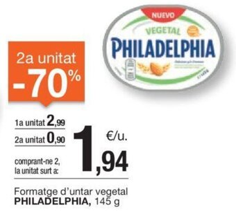 BonpreuEsclat Formatge d'untar vegetal PHILADELPHIA, 145 g oferta