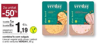 BonpreuEsclat Llescat vegetal amb olives i pebrot o amb verdures VERDAY, 90 g oferta