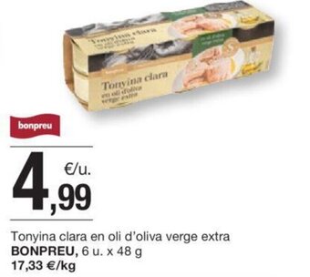 BonpreuEsclat Tonyina clara en oli d'oliva verge extra BONPREU, 6 u. x 48 g oferta