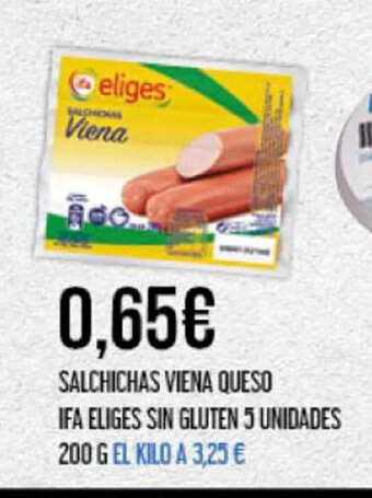 Claudio SALCHICHAS VIENA QUESO IFA ELIGES SIN GLUTEN oferta