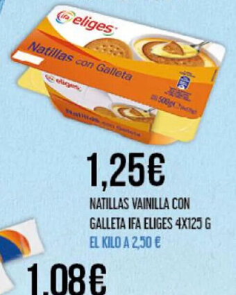 Claudio NATILLAS VAINILLA CON GALLETA IFA ELIGES 4X125 oferta