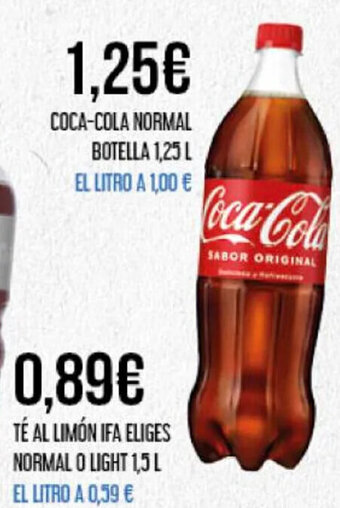 Claudio COCA-COLA NORMAL BOTELLA 1,25 oferta