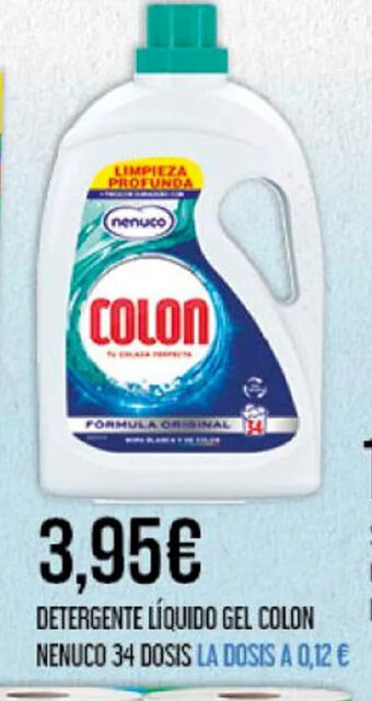 Claudio DETERGENTE LÍQUIDO GEL COLON NENUCO 34 DOSIS LA DOSIS oferta