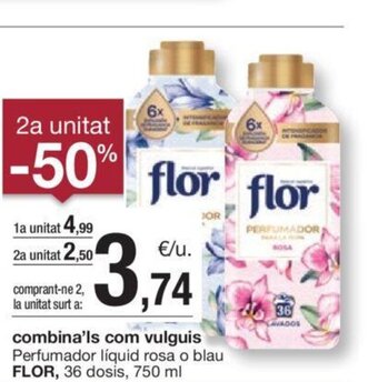 BonpreuEsclat Perfumador líquid rosa o blau FLOR, 36 dosis, 750 ml oferta