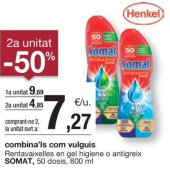 BonpreuEsclat Rentavaixelles en gel higiene o antigreix SOMAT oferta