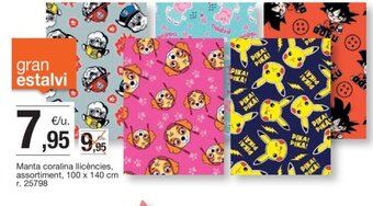BonpreuEsclat Manta coralina llicències, assortiment oferta