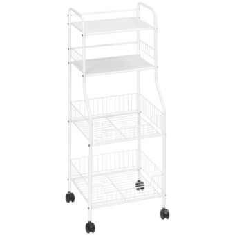 Brico Depôt Carrito de cocina acero blanco 42x34x114.5 cm oferta