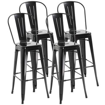 Brico Depôt Taburetes de bar metal negro 44x49x116 cm oferta