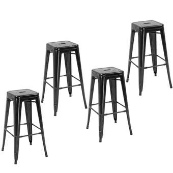 Brico Depôt Taburetes de bar metal negro 43x43x76 cm oferta