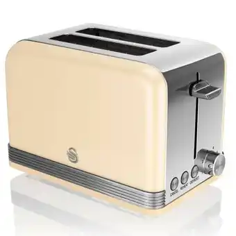 Brico Depôt Retro tostadora pan ranura ancha 2 rebanadas, swan st19010cneu crema 800w oferta