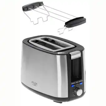 Brico Depôt Tostadora pan 2 rebanadas, 7 niveles tostado adler ad3214 acero inoxidable oferta