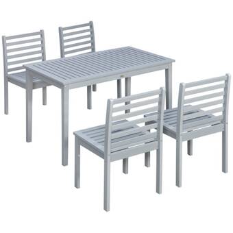 Brico Depôt Conjunto de jardín madera de abeto gris 115x66x74 cm oferta