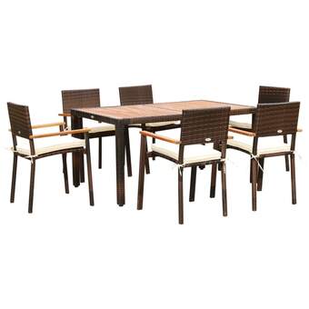 Brico Depôt Conjunto de jardín madera de acacia, acero, pe marrón 150x90x74cm oferta