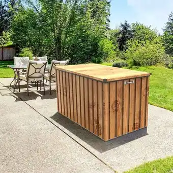 Brico Depôt Baul arcon metalico duramax 1,9 jardin 1450 l marron oferta