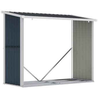 Brico Depôt Casetilla para leña acero lacado gris 185x84x148.5 cm oferta