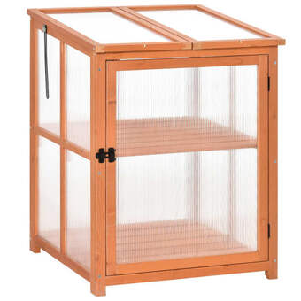 Brico Depôt Mini invernadero madera de abeto, policarbonato madera natural 62x63x82cm oferta