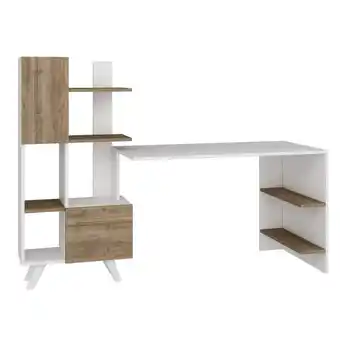 Brico Depôt Escritorio, 100% tablero de aglomerado rechapado en melamina, color blanco_x000d_ nogal oferta