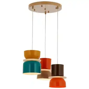 Brico Depôt Lámpara de techo, estructura de metal color turquesa marrón rojo oferta