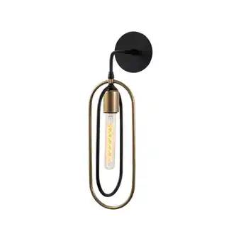 Brico Depôt Aplique de pared, estructura de metal color negro_x000d_ oro oferta