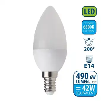 Brico Depôt Bombilla led smd, oliva c37, 6w / 490lm, casquillo e14, 6500k oferta