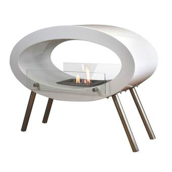 Brico Depôt Chimenea de bioetanol ovalada de suelo glow fire molde, blanco oferta