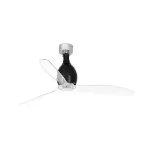 Brico Depôt Ventilador mini eterfan motor dc, negro mate con palas transparentes. faro oferta