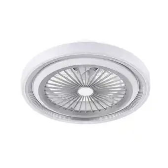 Brico Depôt Ventilador modelo rok plata con plafon led y mando a distancia fabrilamp oferta
