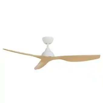 Brico Depôt Ventilador de techo motor dc para exterior 132cm blanco/madera clara ip44 oferta