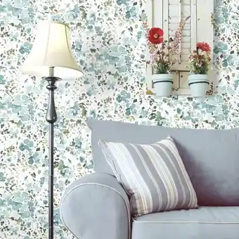 Brico Depôt Papel pintado tnt flores modernas verde oferta