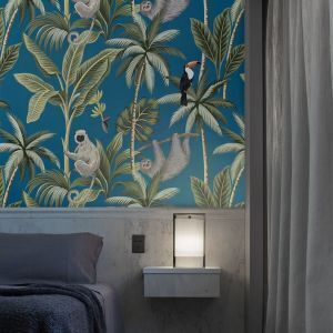 Brico Depôt Papel pintado jungla tropical azul oferta