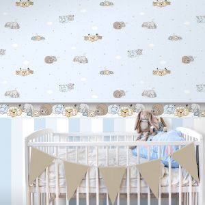 Brico Depôt Papel pintado animales durmientes azul oferta