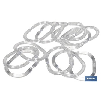 Brico Depôt Anillas para cortinas de baño | pack de 12 anillas | anillas transparentes oferta