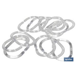 Brico Depôt Anillas para cortinas de baño | pack de 12 anillas | anillas transparentes oferta