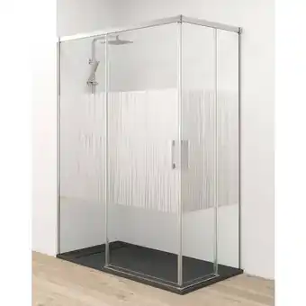 Brico Depôt Mampara ducha rectangular | frente 130 - lateral 100 cm | serigrafía | cromo brillo oferta