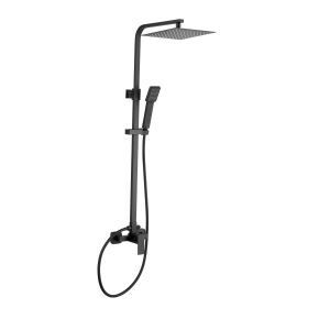 Brico Depôt Barra de ducha monomando cuadrada negro mate serie mundo - 20cm oferta