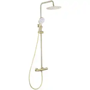 Brico Depôt Barra de ducha/bañera termostática redonda dorado cepillado serie ebro oferta