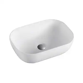 Brico Depôt Lavabo para baño sobre encimera cerámico blanco brillo | 45,5cm x 33cm | blanco mate oferta