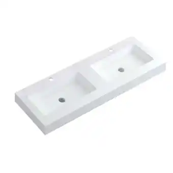 Brico Depôt Lavabo con faldón para baño solid surface suspendida blanco mate 120cm oferta