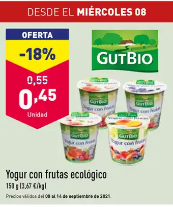 ALDI Yogur con frutas ecológico 150g oferta
