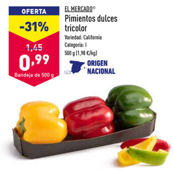 ALDI El Mercado Pimientos dulces tricolor 500g oferta