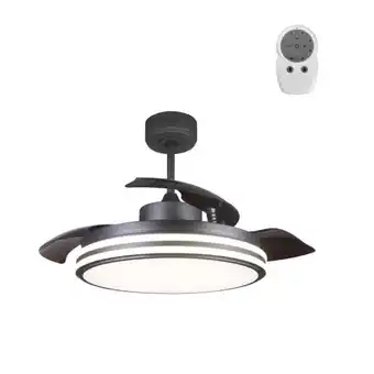 Brico Depôt Ventilador de techo led garin con palas retráctiles motor dc negro wonderlamp ø107 oferta