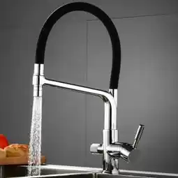 Brico Depôt Grifo osmosis flexible 3 vías 2 salidas negro y cromado caligarum crome gri oferta