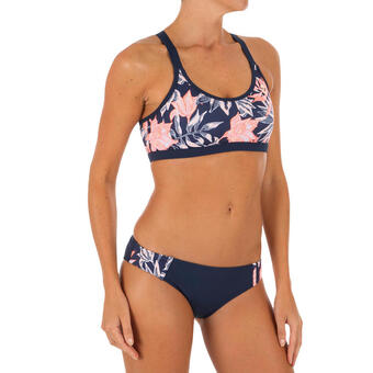 Decathlon Top bikini surf sujetador deportivo roxy vivian mujer tirantes ajustados pastel oferta