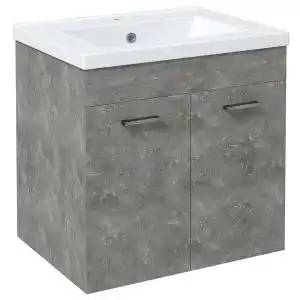 Brico Depôt Mueble de baño melamina de madera cerámica gris 60x45.5x60 cm oferta